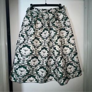 SALE TODAY $25 Current Air Green, Gold and White Patterned Skirt Size SMALL